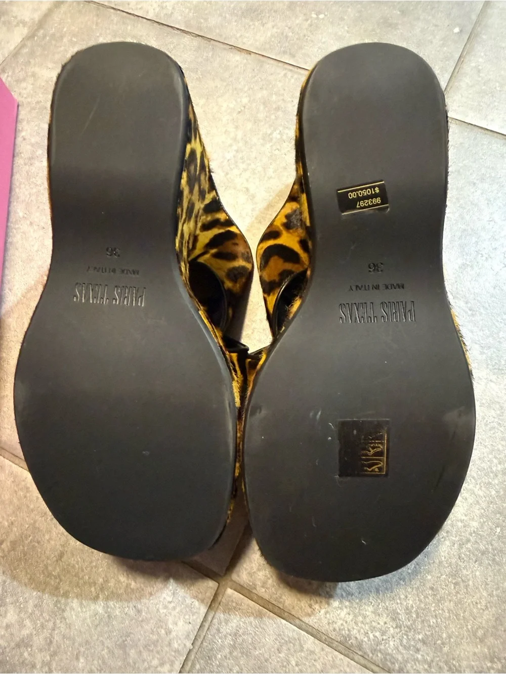 Paris Texas Leopard Platform Slide Sandals - Yellow & Black